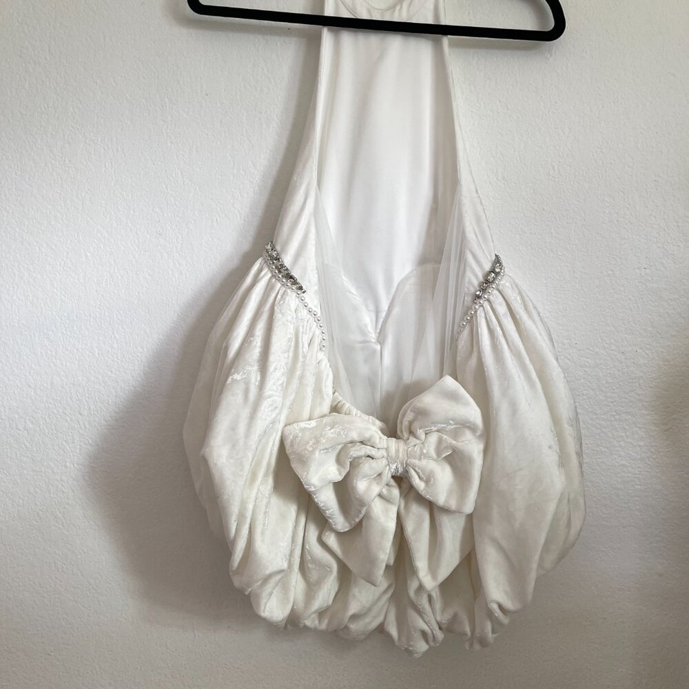 Nana Jacqueline Sienna Halter Bubble Hem Jumpsuit in White - Picture 10 of 16